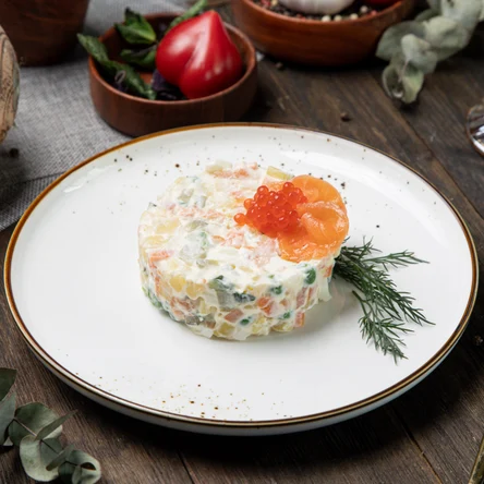 Оливье с семгой