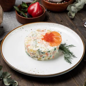 Оливье с семгой